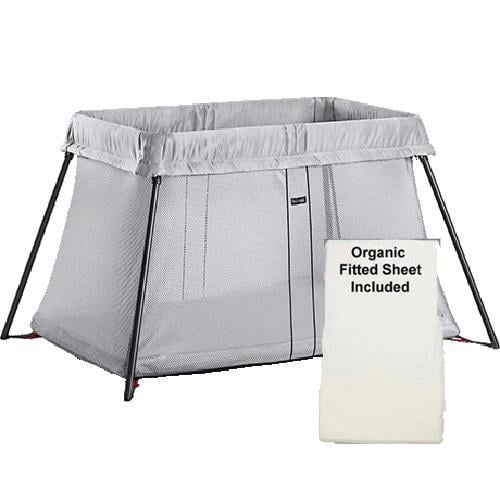 Baby Bjorn Travel Crib Light With Organic Fitted Sheet