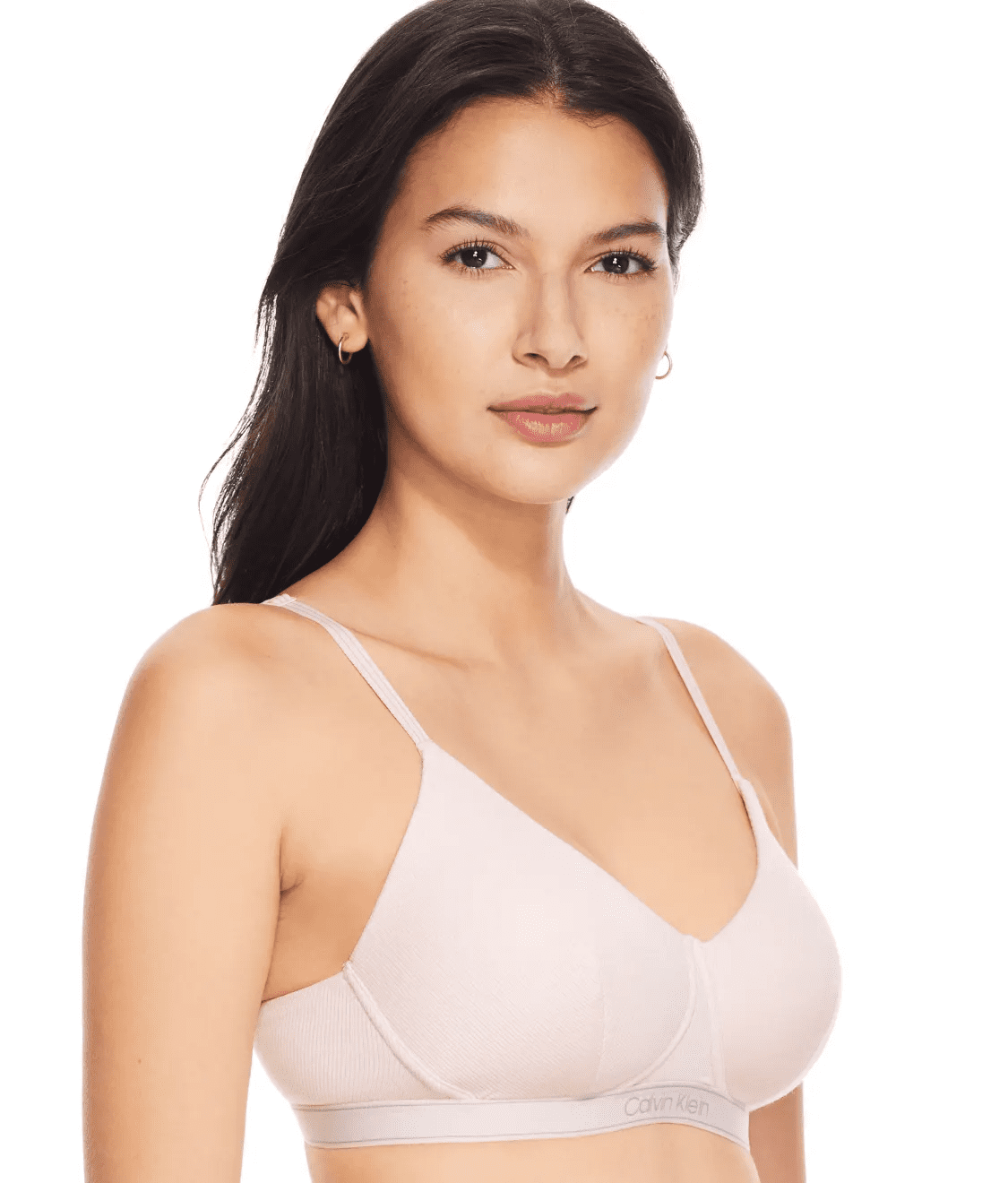Calvin Klein Pure Ribbed Unlined Bralette Barley Pink