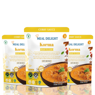 Meal Delight Korma Sauce Gluten Free Plant Based Simmer Sauce, 20 Minute Authentic Indian Curry, 12.6 oz Shelf Stable