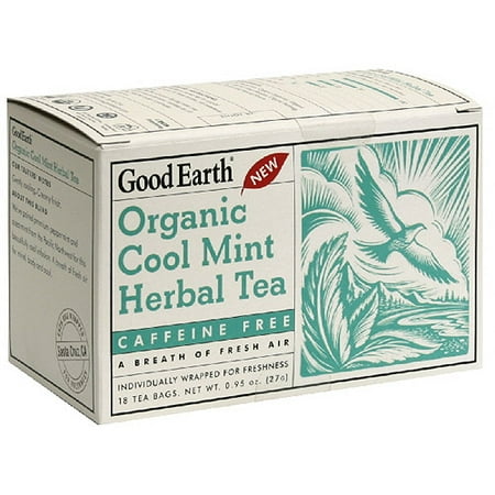Good Earth Organic Cool Mint Herbal Tea 18ct Pack Of 6 Walmart