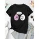 thumbnail image 3 of Women's Cute Cartoon Egg Graphic T-Shirt - "Honey, You Look Eggstra" Print, Casual Round Neck Short Sleeve Tee, Soft Polyester Blend, Fun Summer Top for Casual Attire, 3 of 7