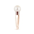 thumbnail image 3 of ANGARA Freshwater Cultured Pearl Ring with Rubies in 14K Rose Gold for Women | June Birthstone, Birthday, Anniversary, Jewelry Gift for Women | Pearl Ring, 3 of 8