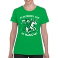 thumbnail image 2 of St. Patricks Day is Magical Leprechaun Riding a Unicorn Women's T-shirt, 2 of 3