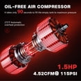 thumbnail image 3 of Compresor de aire Nessxa de 8 galones, 1,5 HP, 17,1 L, 4,52 CFM, 115 PSI, 3 of 8