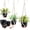Black, variant on West Bay 3 Set Hanging Planter with Macrame Plant Hangers Indoor Outdoor, Hanging Baskets for Plant, Flower Self Watering Pots Holders (Green)