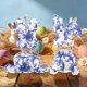 thumbnail image 3 of Decoraciones de Fiesta Azules Y Blancos Serie de Porcelana Azul Y Blanco Conejos de Tela Ornamentos Conejos de Pascua Suministros de Diseño de Fiesta de Vacaciones Decoraciones de Pascua para el Hogar, 3 of 6