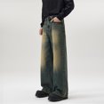 thumbnail image 2 of GrmtClth Mens Baggy Jeans Y2k Wide Leg Loose Fit Jeans Streetwear Denim Washed Hip Hop Pants Trendy Relaxed Fit Grunge Pants M, 2 of 7