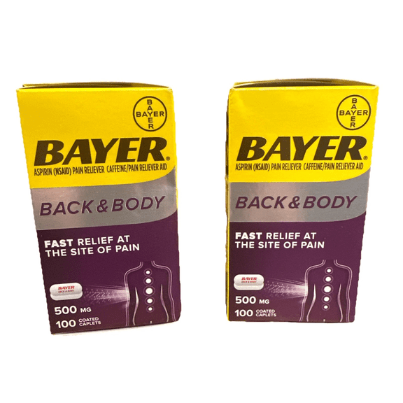 Bayer Extra Strength Caplets, Back and Body 500 mg, 100 count