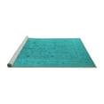 thumbnail image 2 of Ahgly Company Machine Washable Indoor Rectangle Oriental Turquoise Blue Industrial Area Rugs, 6' x 9', 2 of 4