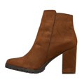 thumbnail image 3 of Botines Mujer Tacón Ancho Tipo Gamuza Cierre Moda Casual cafe 25 Incógnita 040DC9, 3 of 5