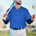 thumbnail image 6 of Balery Blue Glitter Baseball Jersey for Men Casual Button Down Shirts Short Sleeve Active Team Sports Uniform-Medium, 6 of 9