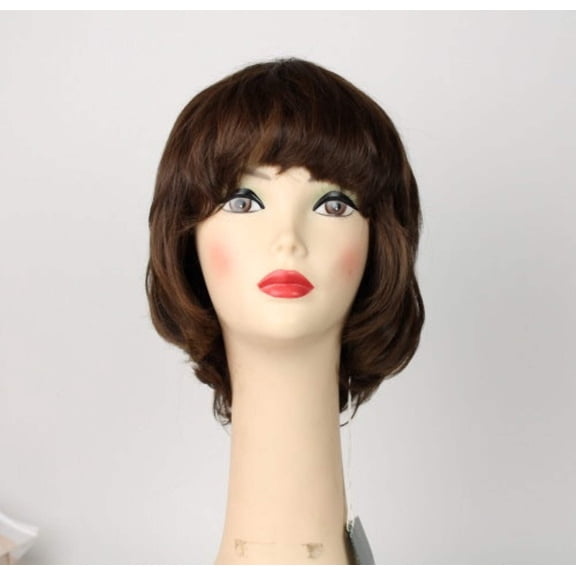 European Human Hair Freeda Wig Brown Olivia Feathered With Reddish Highlights 3068