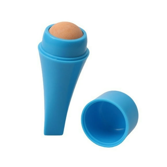 pitrice Face Oil Absorbing Roller Skin Care Beauty Massage Cleaning Rolling Stick Detachable Reusable Handheld Absorption Remover Blue