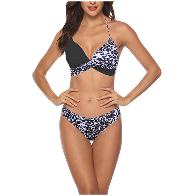TIMIFIS Setxy Bikini Set for Women Summer Two Piece Triangles Bathing Suit Casual Beach Swimsuit