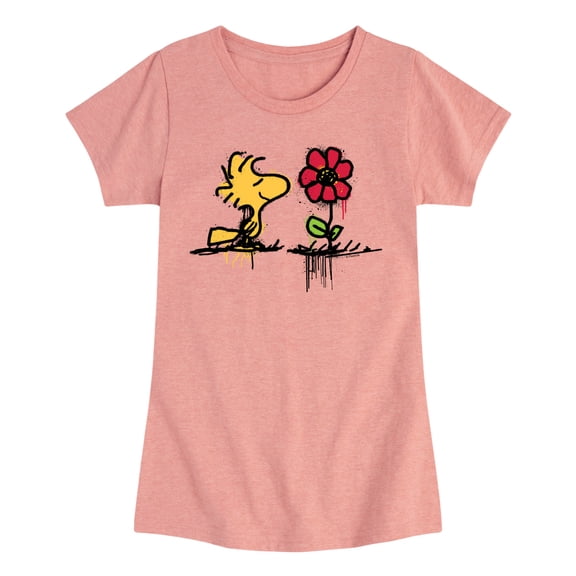 Peanuts - Woodstock Rose - Toddler And Youth Girls Short Sleeve Graphic T-Shirt
