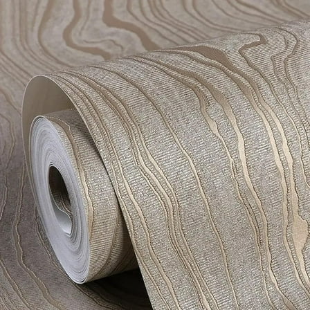 Gold Wood Peel and Stick Wallpaper Stripe Khaki Removable Wallpaper Self Adhesive 3D Contact Paper Wallpaper Vinyl Modern Wallpaper for Bathroom Bedroom 118"x20.8"