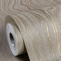 Gold Wood Peel and Stick Wallpaper Stripe Khaki Removable Wallpaper Self Adhesive 3D Contact Paper Wallpaper Vinyl Modern Wallpaper for Bathroom Bedroom 118"x20.8"