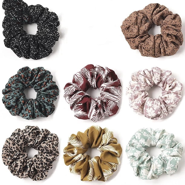 Coleteros grandes de seda Coleteros de gran tamaño para cabello largo y grueso Coleteros grandes para mujeres y niñas 8 piezas