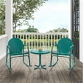 thumbnail image 3 of Crosley Furniture Griffith 3 Piece Metal Outdoor Rocking Chair Set in Turquoise, 3 of 13