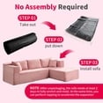 thumbnail image 2 of MUZZ 106" Modular Sectional Sofa, L-Shaped Cloud Couch with Deep Seat, No-Assembly Corduroy Living Room Sofa, Pink, 2 of 9