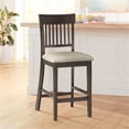thumbnail image 4 of Pemberly Row Counter Height Wood Slat Back Dining Chair Set in Brown (Set of 2), 4 of 7