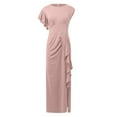 thumbnail image 4 of Durtebeua Women's Split Bodycon Mermaid Evening Cocktail Long Dress Beige,S, 4 of 5