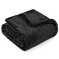 thumbnail image 2 of PAVILIA Black Throw Blanket for Couch Bed, Soft Fleece Throws for Sofa Chair, Fuzzy Waffle Textured Blanket, Cozy Warm Lightweight All Season Blanket Throw, 50x60, 2 of 9