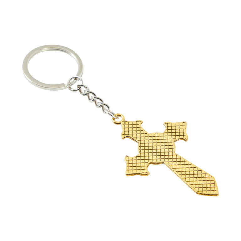 Bliss Cross Silver & Gold Plate Keychain Silver Plate