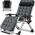thumbnail image 6 of Slsy Zero Gravity Chair, Set of 2 Folding Reclining Lounge Chair with Soft Cushion & Pillow, Side Table for Camping, Lawn, Garden, Support 400lbs, 6 of 9