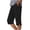 Black, variant on Women's Capris Summer Boho Royal Court Style Side Slit Bottoms Trousers with Pockets Drawstring Elastic Hight Waist Casual Straight Leg Capri Pants White XXL