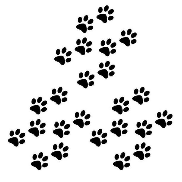 24Pcs Cat Footprint Vehicle Stickers Black PVC Designed For Pet Lovers With Adhesion