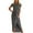 Gray, variant on Tnhcen Women's O-Neck Short-Sleeve Lace-Up Dress Casual Slit Irregular Maxi Dresses