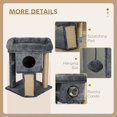 thumbnail image 4 of Dark Grey Small Cat Tree Tower with Perch & Scratching Post - Indoor Kitty Condo, 22.4" High, Compact Design for Living Room & Bedroom, 4 of 7