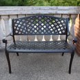 thumbnail image 4 of Outdoor Aluminum Modern 40-in Black Patio Bench Loveseat, 4 of 6