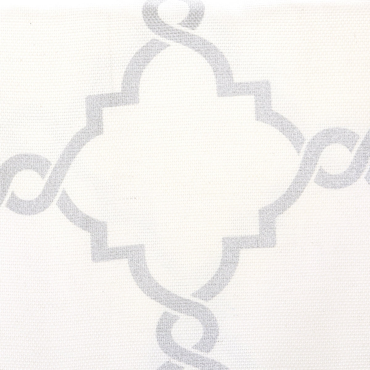 MAYEERTY 50x18" Fretwork Print Grommet Top Valance, Ivory/Grey