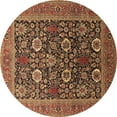 thumbnail image 1 of Ahgly Company Indoor Round Oriental Brown Industrial Area Rugs, 4' Round, 1 of 4