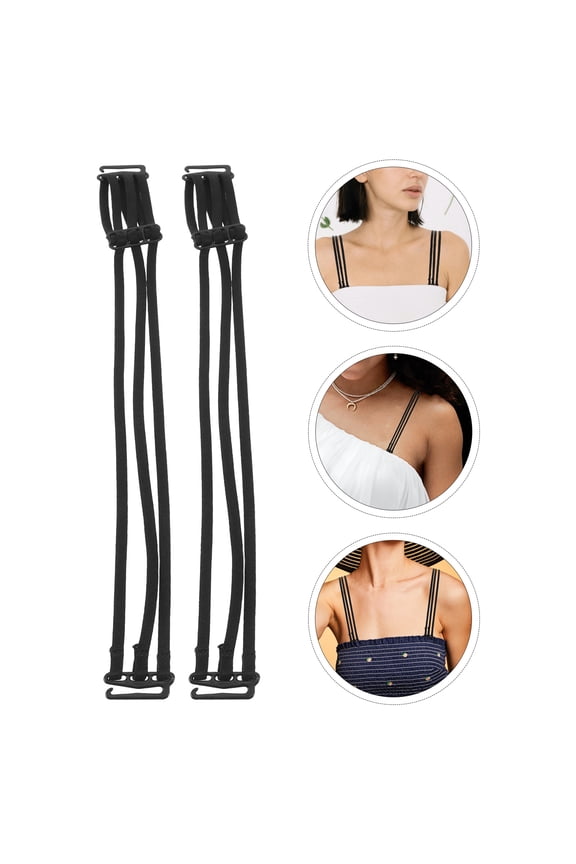 4Pairs Adjustable Invisible Bra Straps for Strapless Bras Non Slip Elastic Support in Multi Colors