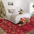 thumbnail image 3 of Christmas Snowflake Area Rug Non Slip Entryway Washable Rugs Holiday Throw Carpet Low Pile Soft Floor Mat for Hallway Bedrooms Bathroom, 3 of 8