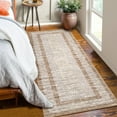 thumbnail image 2 of Haperlare Machine Washable Runner Rug Bordered Geometric Modern Runner Rugs for Hallway Entryway Laundry Non Slip Indoor Mat,2'x6',Brown, 2 of 7