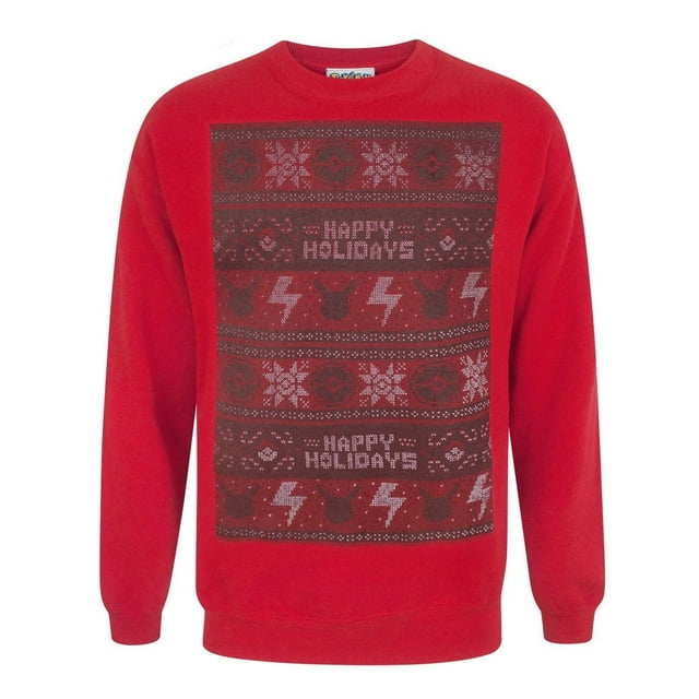 Pokemon Chandail de Noël pour Hommes Happy Holidays