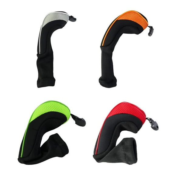 4pcs/Set Mesh Golf Headcover Hybrids Head Cover Long Neck Sleeve