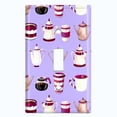 thumbnail image 2 of Metal Light Switch Wall Plate Outlet Cover (Coffee Mocha Espresso Tea Pot Kettle Maker Festive Cup Purple Pattern - Single Toggle), 2 of 2