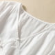 thumbnail image 4 of Vestidos Casuales Para Mujer, Blusas De Mujer De Moda Blusa de lino sintético con bordado de botones y abertura en el dobladillo, manga corta y cuello en V para mujer, 4 of 8