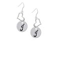 thumbnail image 2 of Delight Jewelry Silvertone Large Script Letter - J - 3/4'' Disc - Open Heart French Earrings, 2 of 4