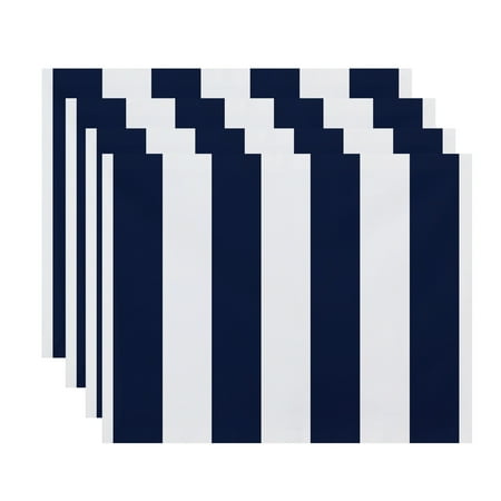 

Simply Daisy 18 x 14 Inch Rugby Stripe Stripe Print Placemat (Set of 4) Navy Blue