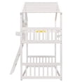 thumbnail image 5 of Twin over Twin House Shaped Frame Loft Bed with Roof , Window, Window Box, Door, Wooden Bunkbed with Safety Guardrails and Ladder, White, 5 of 9