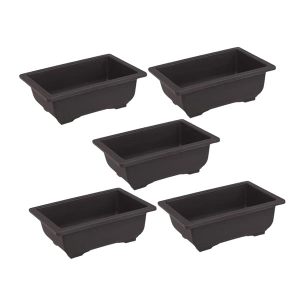 5 macetas multiusos con orificios de drenaje. Rectangular pequeño