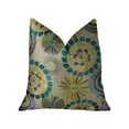 thumbnail image 2 of Plutus Paulina Turquoise Olive and Taupe Handmade Pillow 26"L x26"W, 2 of 4