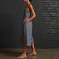 thumbnail image 5 of Purcolt Overalls for Women Dressy Casual Square Neck Spaghetti Strap Wide Leg Cropped Baggy Jumpsuit Lightweight Loose Fit Rompers with Pockets, No Belt, 5 of 8