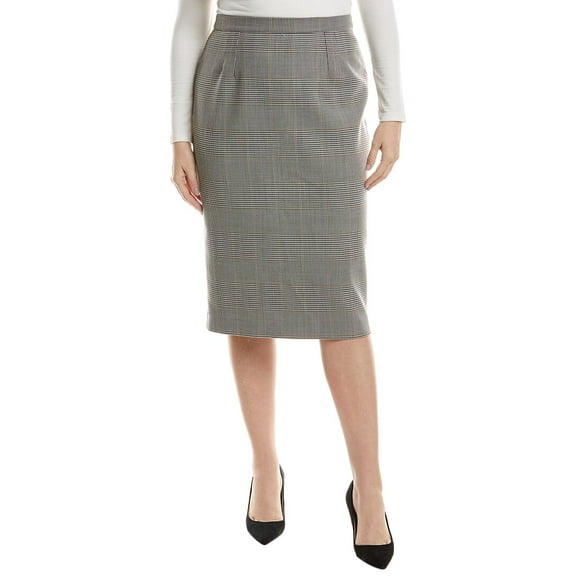 Marina Rinaldi womens Cannes Wool-Blend Skirt, 12, Brown